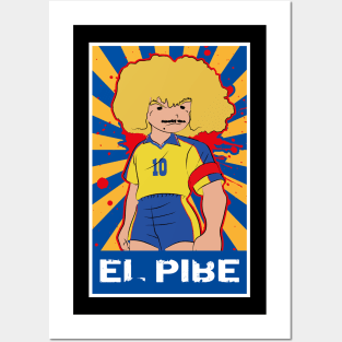 Colombian national El Pibe Valderrama Vintage Football Posters and Art